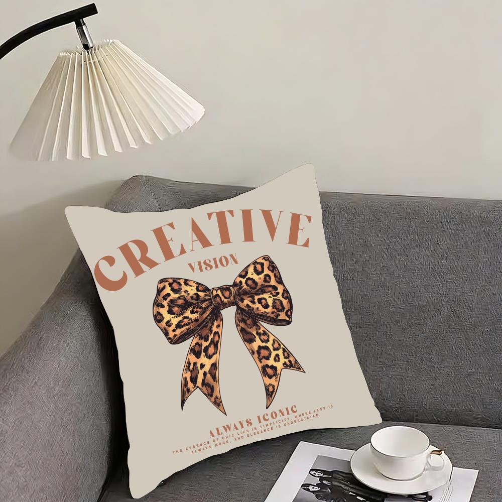 Korean trendy bow Cushion Cover Reversible Plush Pillow Cover – For car, sofa, bedroom, perfect as a gift.