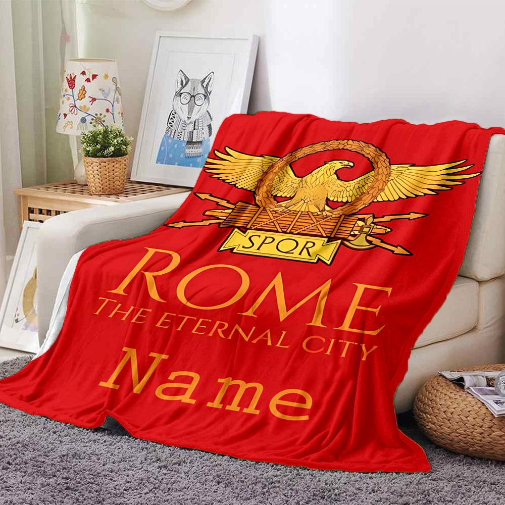 Customiz Name Personality SPQR logo Blanket Soft &Warm Sofa Office Bed Travel Lunch Break Blanket, Gift Suitable All Seasons