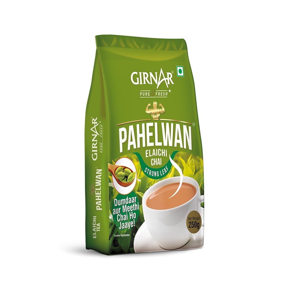 Girnar Pahelwan Elaichi Chai Loose CTC Tea With Cardamom Natural Flavour 250g Pack Of 1