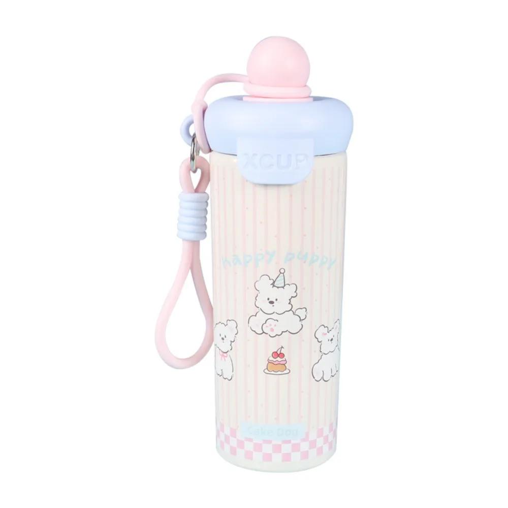 

600ML Vacuum Cup High-Capacity With Lifting Rope 316 Stainless Steel Cup Insulation Or Cooling Thermal Mug for Boys and Girls 600ml рожевий