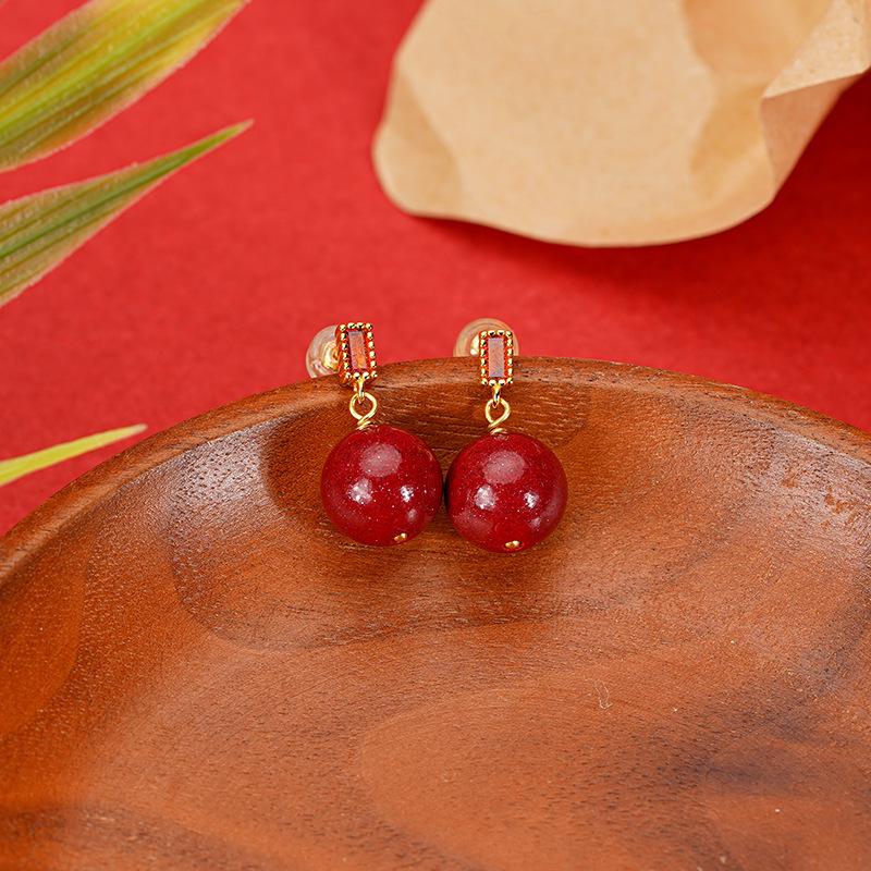 Tichiya Purple Gold Sand Zodiac Earrings for Women, S925 Sterling Silver, Retro National Trend 925 Silver