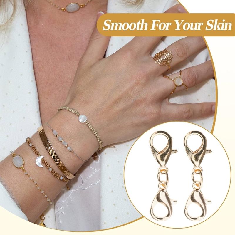 10 τεμάχια Μικρό κούμπωμα βραχιολιών επέκτασης κολιέ βραχιολιών κούμπωμα βραχιόλι κολιέ προέκταση διπλό κούμπωμα αστακού