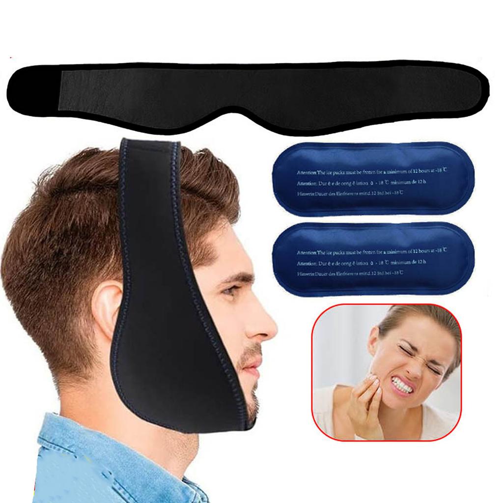 Face Ice Pack Professional Relieve Muscle Fatigue Swelling Relief Hot and Cold Compress Ice Pack Wrap for Jaw Chin Dental