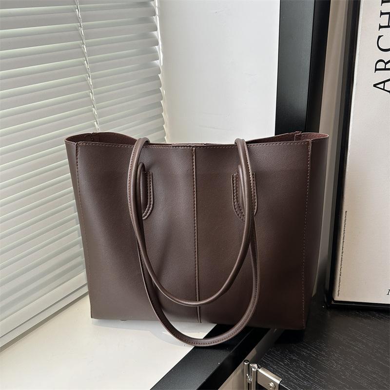 Summer New Fashionable Versatile Texture Casual Simple Commuting Large Capacity Mother and Child Bag Two-piece Set Shoulder Tote Bag