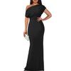 Elegant European & American Off-Shoulder Bodycon Evening Dress