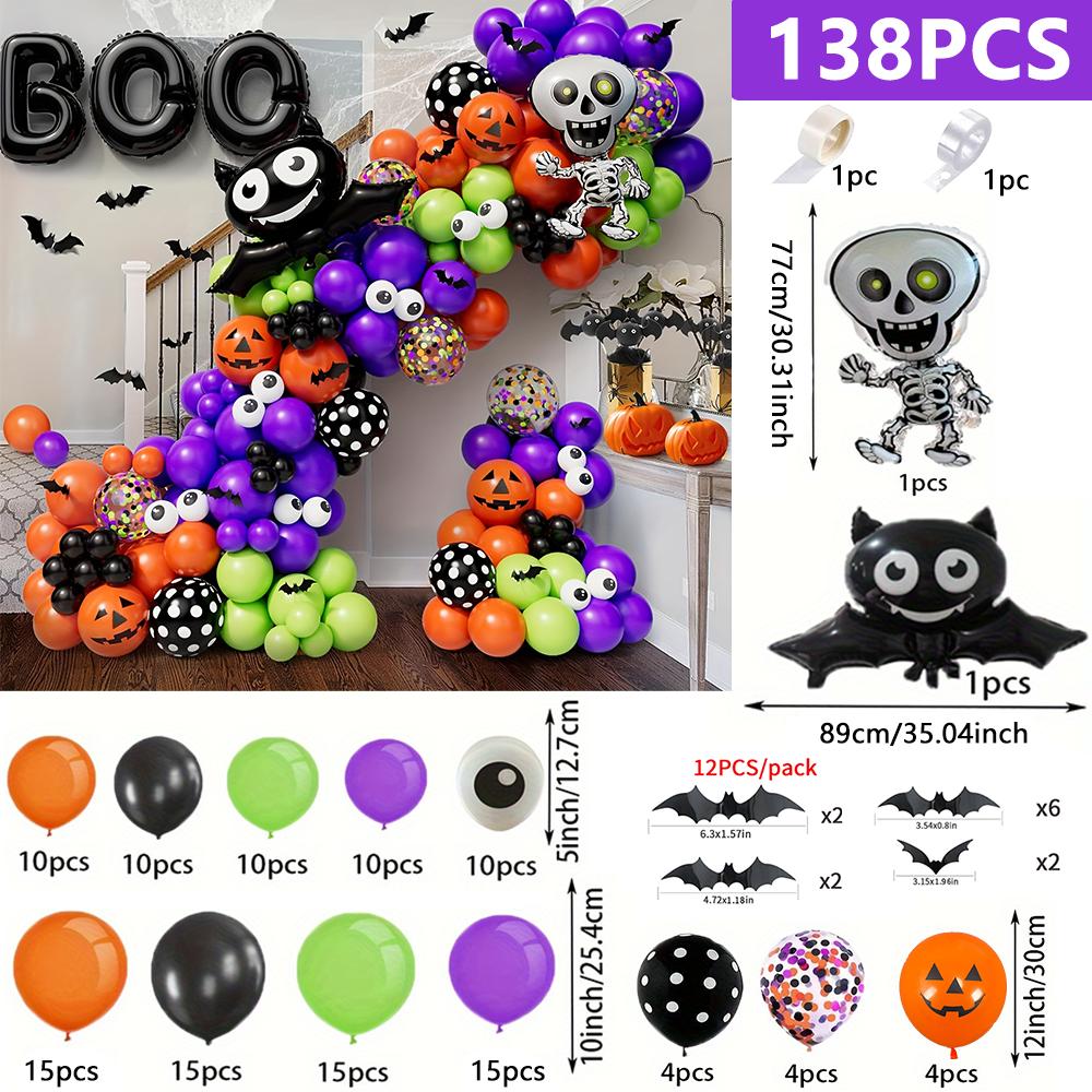

138-piece Halloween Balloon Set Suitable for Festive Party Decorations Halloween-themed Events Birthday Parties Etc Other