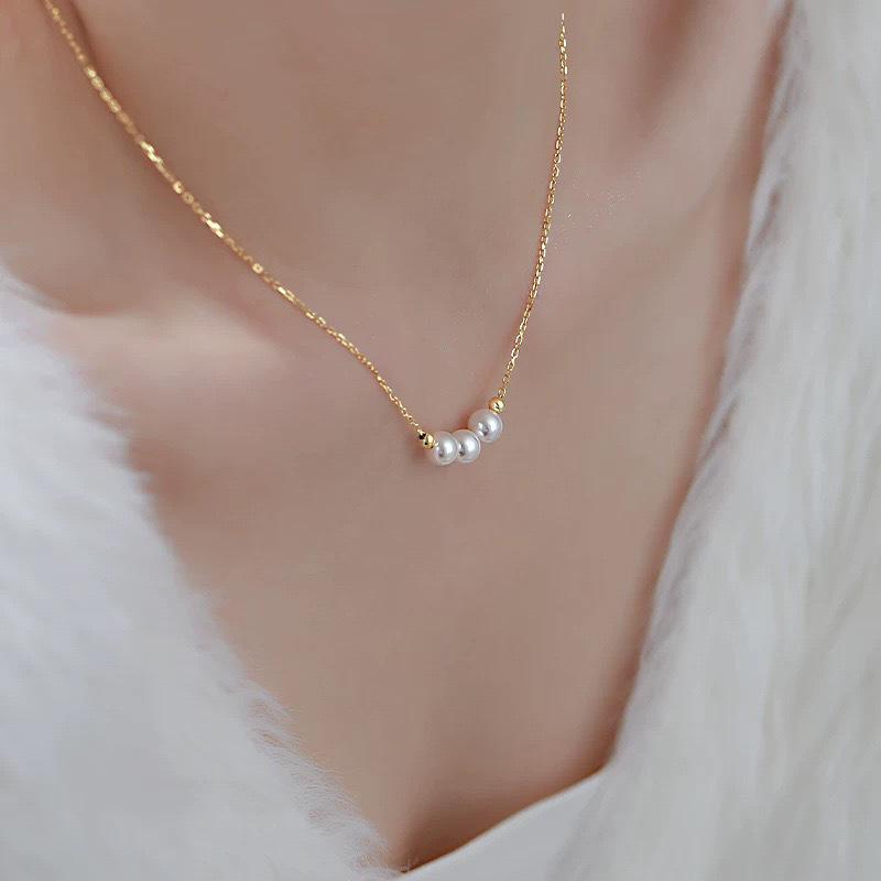 S925 Three Pearl Necklace - Elegant, Stylish, and Versatile Design for Women