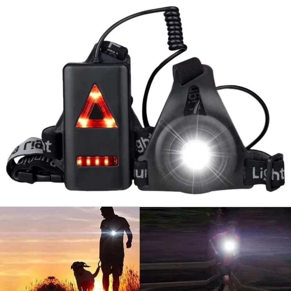 Rechargeable Chest Lamp Adjustable Warning Light Portable Head Flashlight