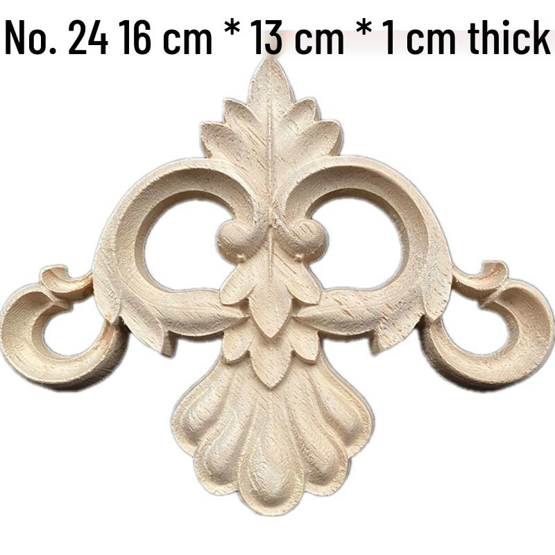 Europäische Massivholz-Schnitzerei-Applikation: Dekorative Blumen Schleife für Wände & Möbel