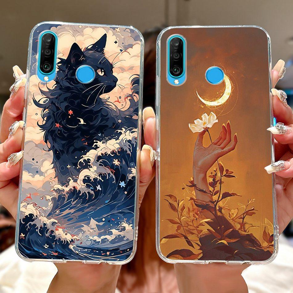 For Huawei P30 Lite P 30 P30 Pro Cool Dragon Tiger Painting Phone Case For Huawei P30 P30Pro P30lite Soft Silicone TPU Cases