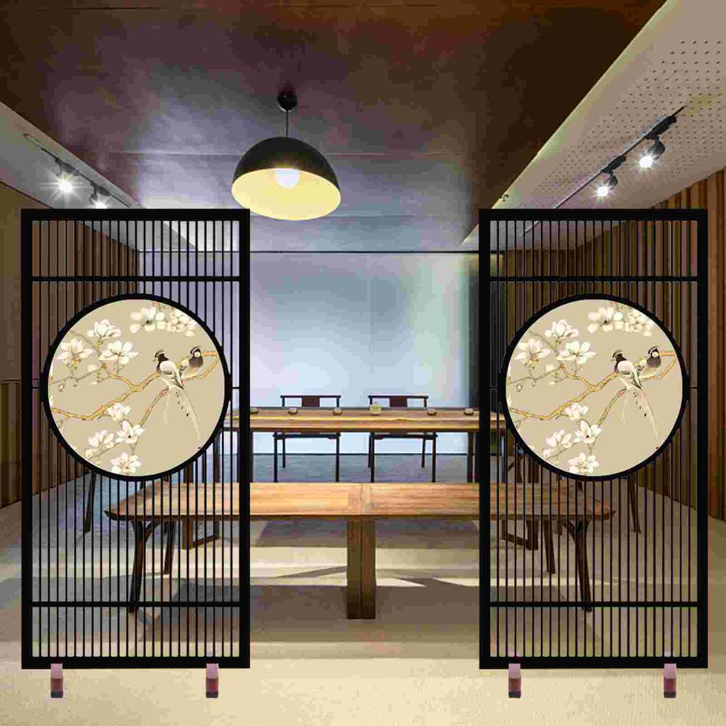 2 Pcs Mobile Door Base Portable Wooden Room Divider Stand Folding Screen Bracket With Wheels Divider Support Screen Feet Home