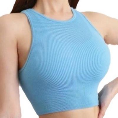 Striped Solid Color Sports Vest Women's Outer Wear New Sleeveless Yoga Clothes Tops Summer Quick-drying Fitness Clothes