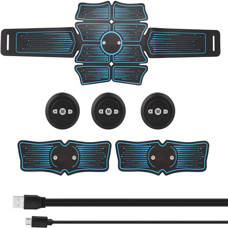 Rechargeable Smart Abdominal Muscle Stimulator Belt with Eight Massage Pads