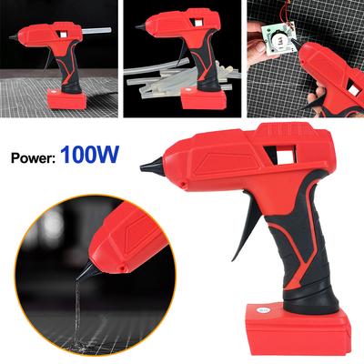 100W Bezprzewodowy Pistolet do Kleju na Gorąco z 5 Sztukami Sztyftów Kleju Pełnowymiarowy Pistolet do Kleju na Gorąco Pistolet do Kleju Termotopliwego do Rękodzieła DIY Szkoła Dom Naprawa