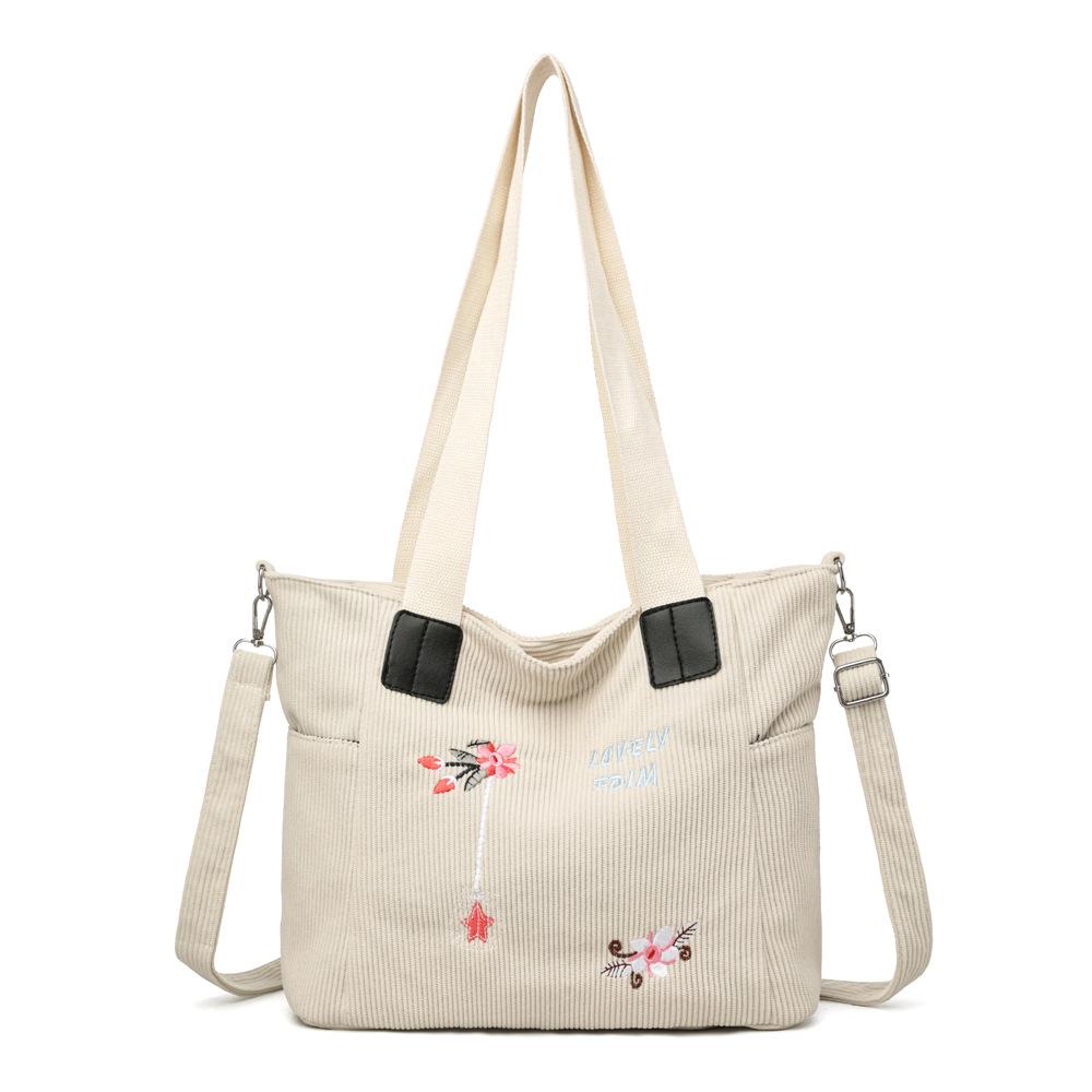 Large-capacity Tote Bag, Casual and Versatile Embroidered Shoulder Bag, Commuter Handbag