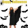 Eye Mask Bat Wing Cape Black Cloak Bat Cosplay Costume Fun Halloween Bat Cloak Set  Dress Up