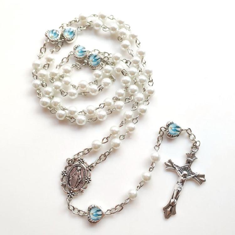 Cross-Necklace Catholic Chain Rosary Necklace Jewelry Holy Land Religious Gifts