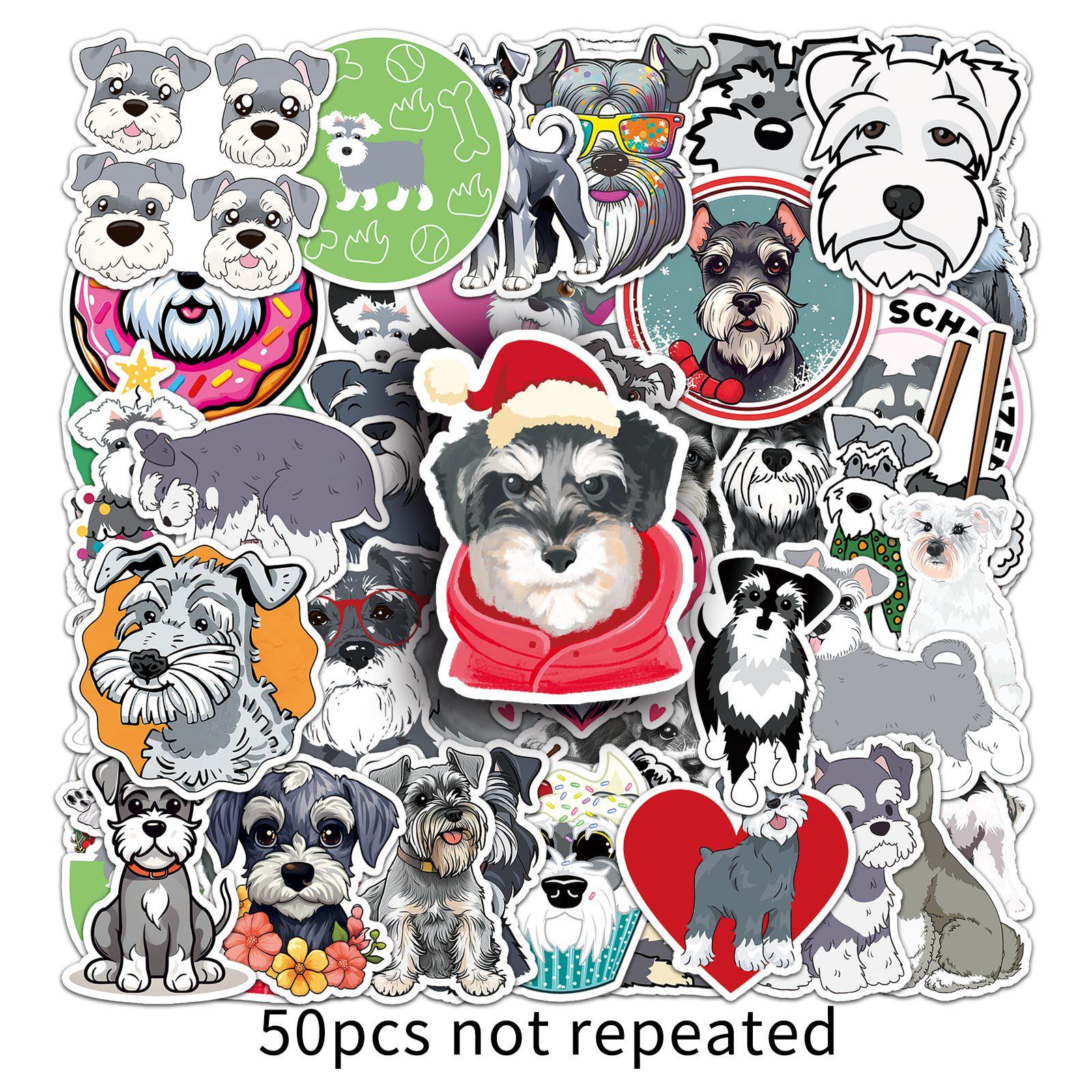 Schnauzer Graffiti Stickers: 50 Cute Dog Cartoon Decals for Phone Cases