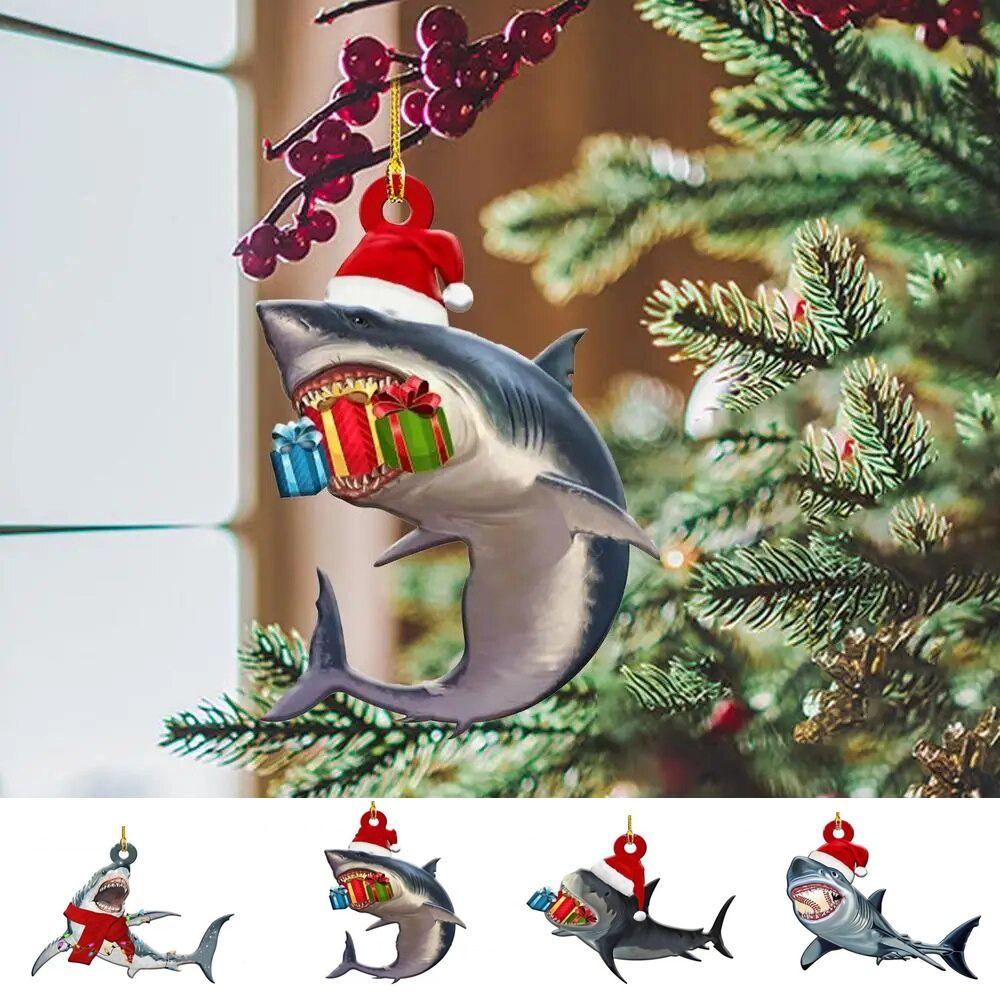 

Hangings Christmas Shark Pendant Marine Animal Christmas Tree Decoration Featival