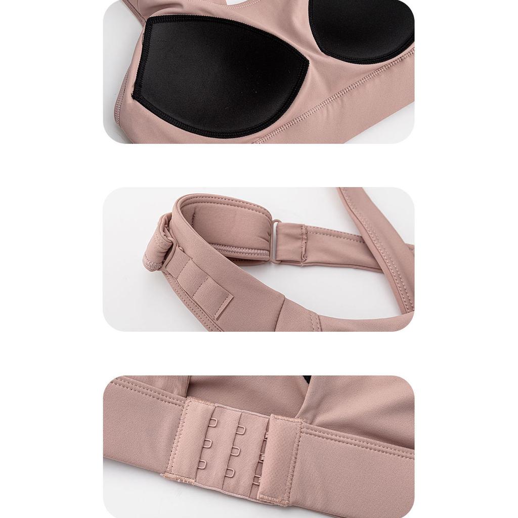 Large Size Women Adjustable Wide Strap Bra Wireless Brassiere Gathered Push Up Underwear Shockproof Sport Yoga Vest Cross Back Bra