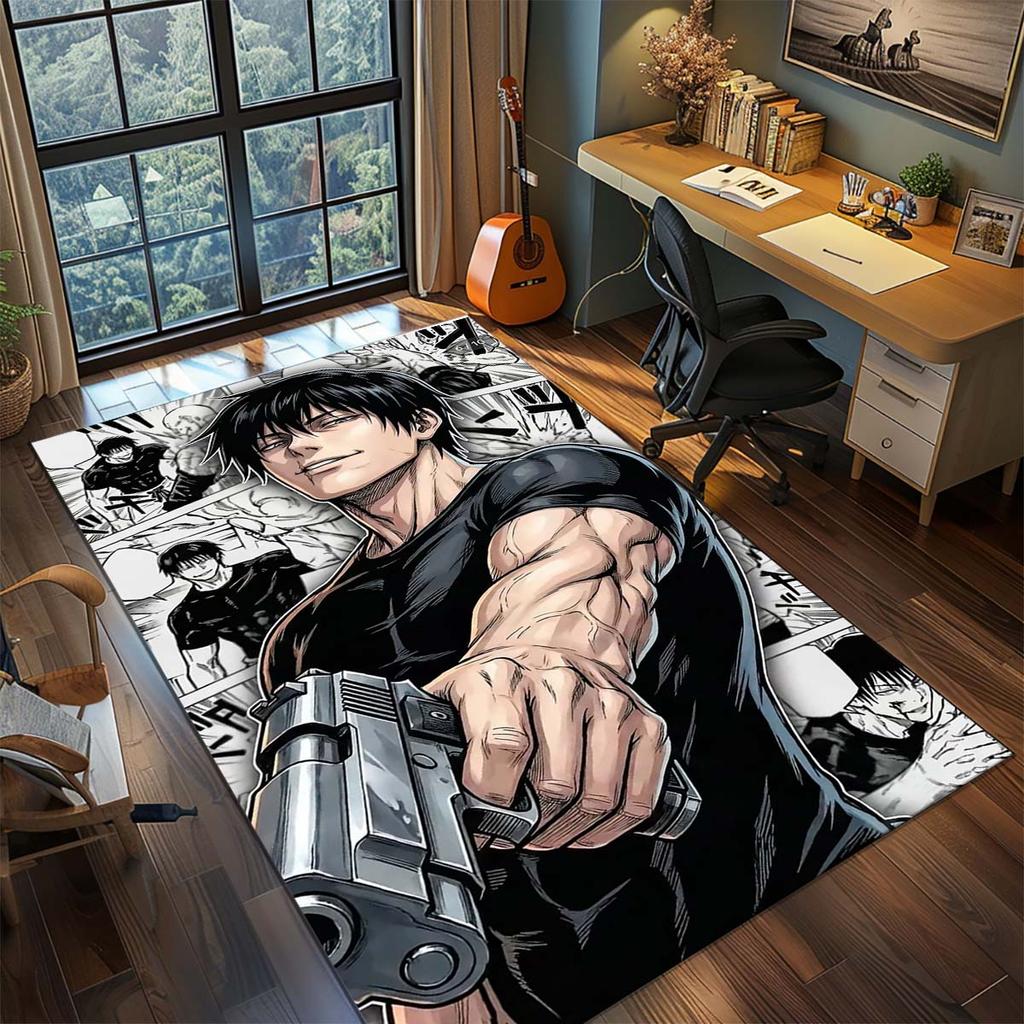 Jujutsu Kaisen Polyester Area Rug Non Slip Floor Carpet Anime Living Room Bedroom Home Decor Durable Mat -QJY