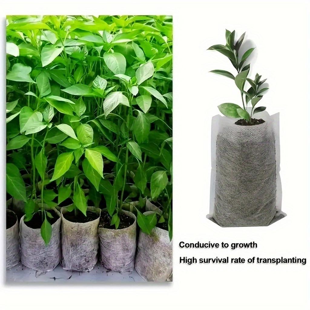 100 Seedling Pots - Non-Woven Fabric Planting Bags For Seed Sprouting, Home Gardening Supplies