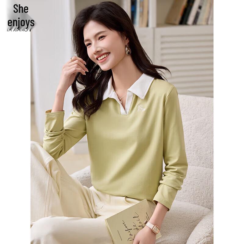 

Women s Long-Sleeve Lapel Polo T-shirt M