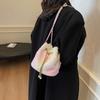 2025 New Cute Cartoon Plush Bag Women's Oblique Span Bag Fashion Trend Shiny Bag