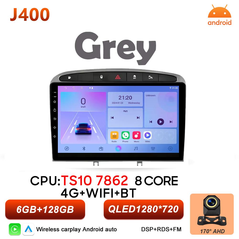 Android 16 Carplay For Peugeot 308 308SW 408 2007 2008 2009 2010 2011 - 2020 Multimedia Player Bluetooth DVD 2k Touch Screen 5G