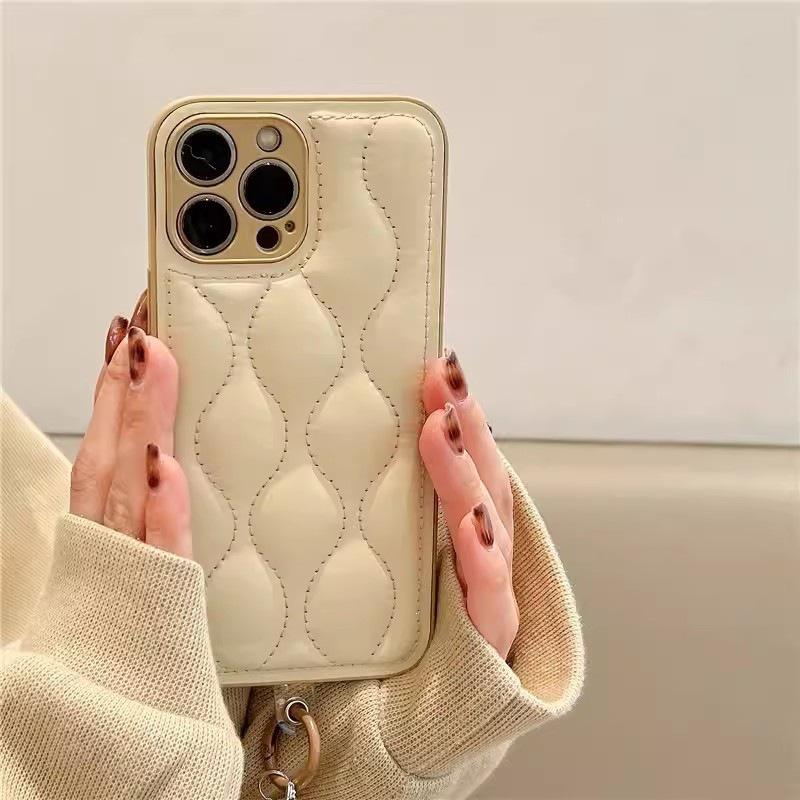 Leather Down Jacket Phone Case for Apple 15, Compatible with 14 Pro Max, Internet Celebrity 13, and XR - Drop-Proof Protection