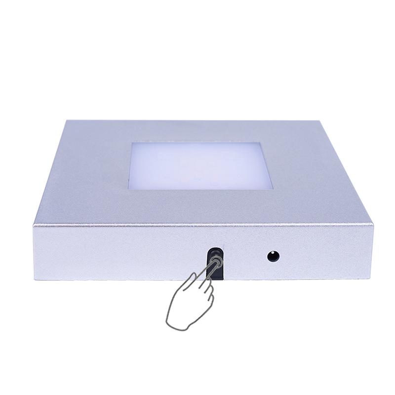 ABS 11x11 LED Crystal Lamp Holder, Multi-Mode Colorful Lighting with Warm White and White Light, Luminous Craft Base