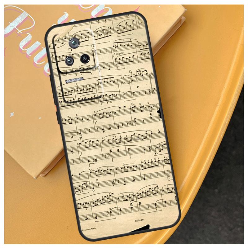 Music Score Musical Notes Case For Xiaomi 15 Ultra 11T 12T 13T 14T 13 14 Pro POCO X7 Pro F5 F6 M6 X3 X5 X6 Pro Cover