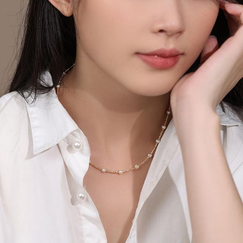 

Сверкающая жемчужная нить из 14-каратного золота с чистым белым жемчужным дизайном нишевого браслета высокого класса