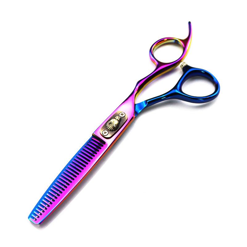 Blue And Pink High-End, Wolf Head Hair Scissors, Haircut, Flat Scissors, Bangs, Tooth Scissors, Thin Scissors Fmlt-03