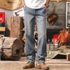 Men's Casual Straight Leg Washed Jeans