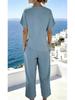 European & American Women's Fashion: Solid Color Irregular Short Sleeve Summer Set