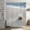 Jardín Zen Flor de Loto Cortina de Ducha Impermeable Resistente al Calor Lavable a Máquina No Transparente 180x180cm