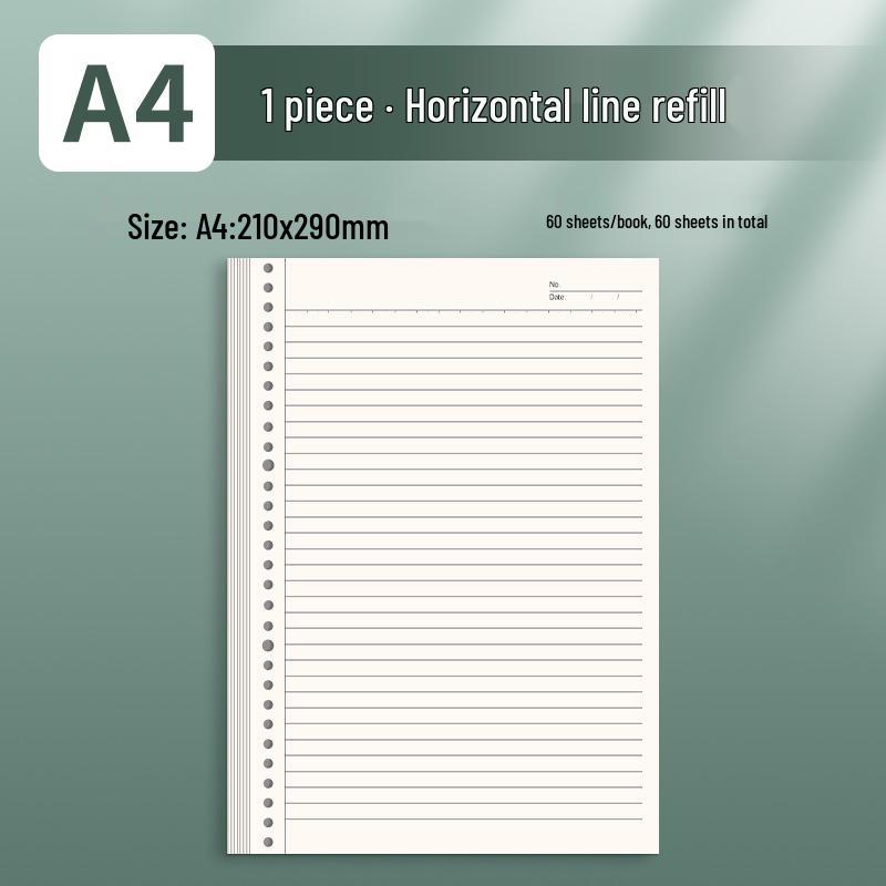 A4 Gitterlinien Notizbuch-Nachfüllpack - Herausnehmbares Papier für Studenten und Prüfungen