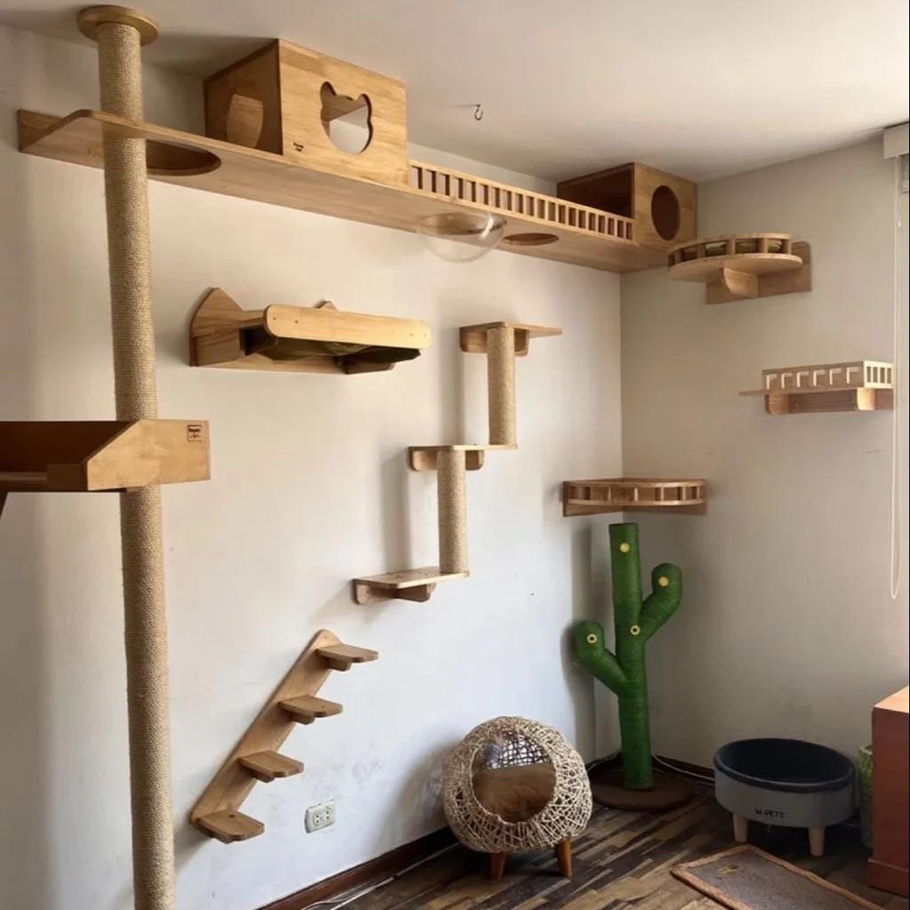 Wall Mounted Cat Hammock Sisal Four Steps Cat Stairs Climbing Cat Wall Hanging Cat Climbing Wall Type Assortment Cat Tree