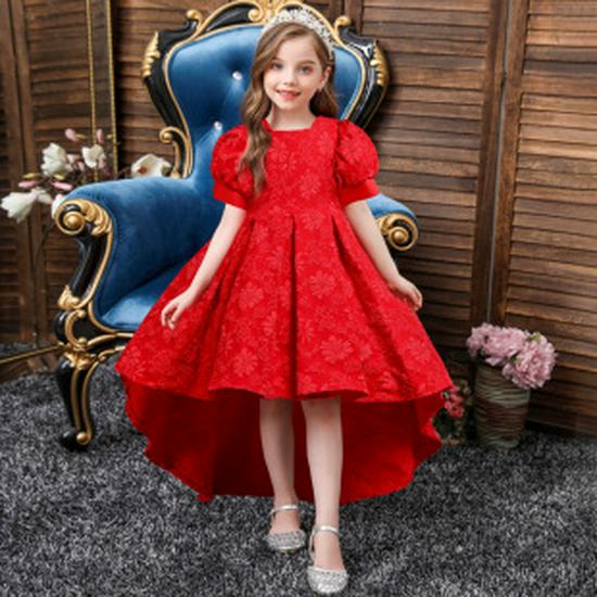 Girls' Cross-Border Formal Princess Train Dress with Lace - New Evening Performance Costume