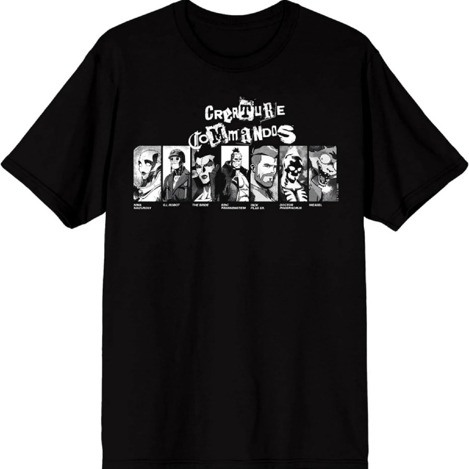 

Creature Commandos DC Персонажи-монстры Мужская черная футболка с коротким рукавом S