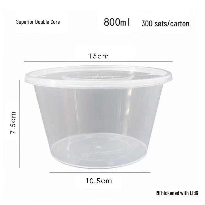 SPSR Disposable Round Food Containers with Lids