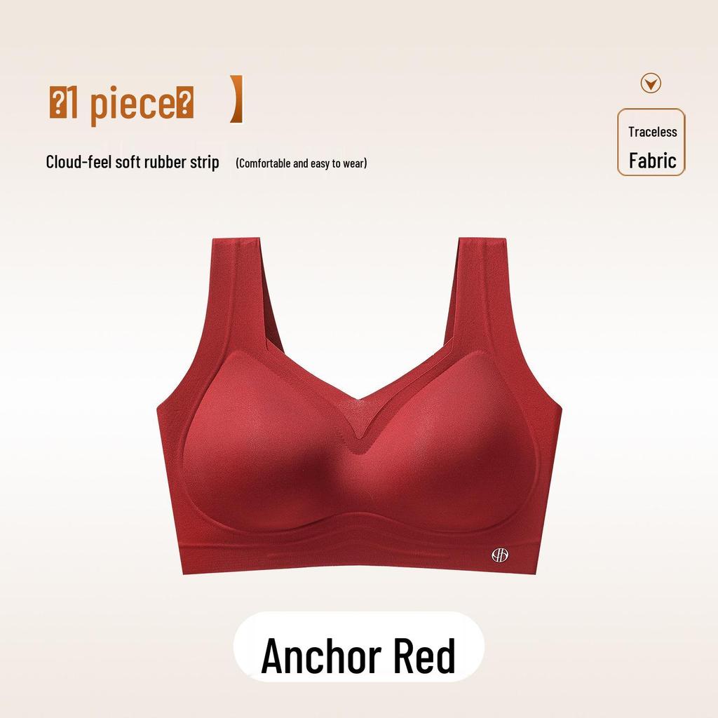 Women's Anti-Sagging Seamless Sports Bra with Gathered Support and Stylish Back Design