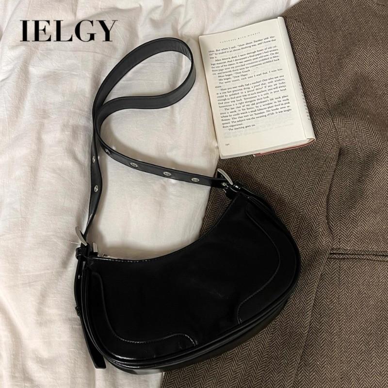 Ielgy Korean Style Niche Design Retro Oil Leather Underarm Bag Fashionable All-Match One-Shoulder Messenger Bag