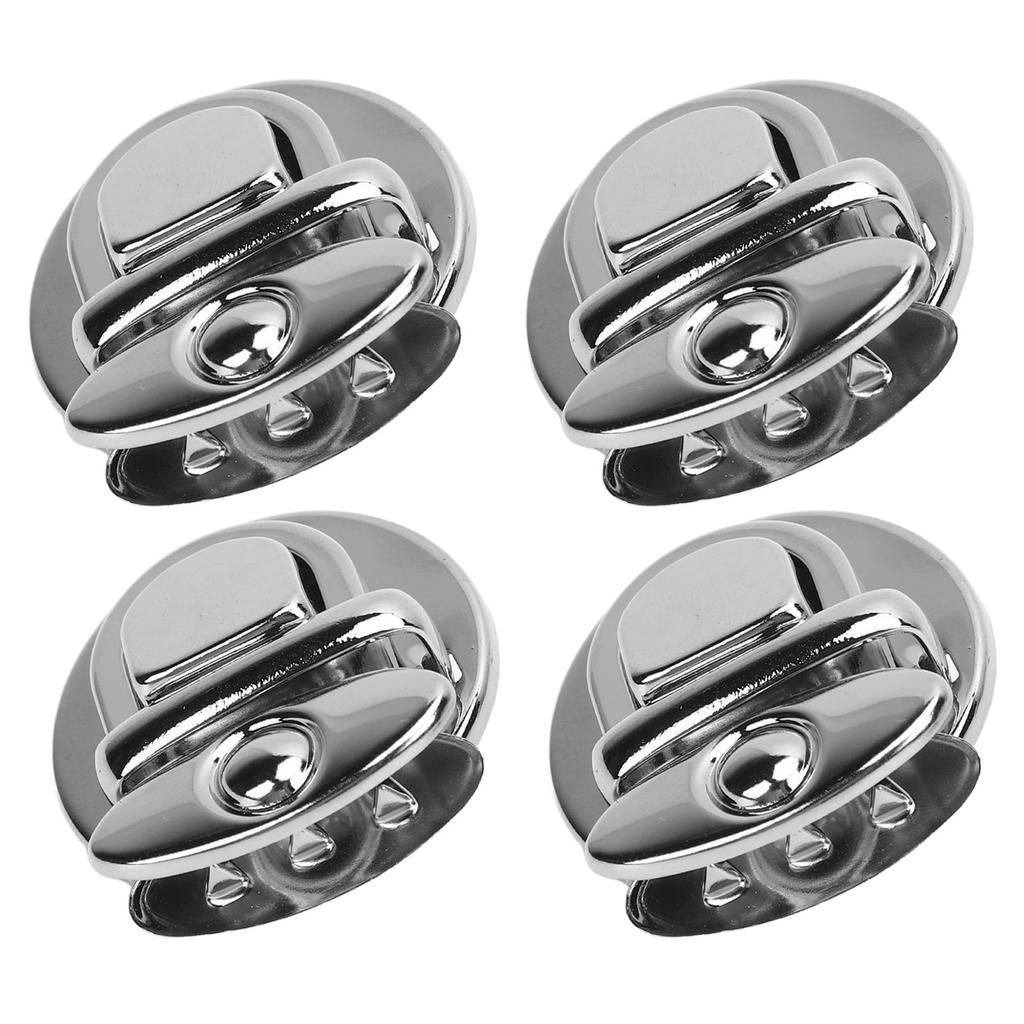 10 Seturi Închizătoare Tip Presă pentru Poșetă Argintiu Lățime 25mm Metal Încuietoare Tuck Agrafa Prindere cu Placă de Bază 30x39mm pentru