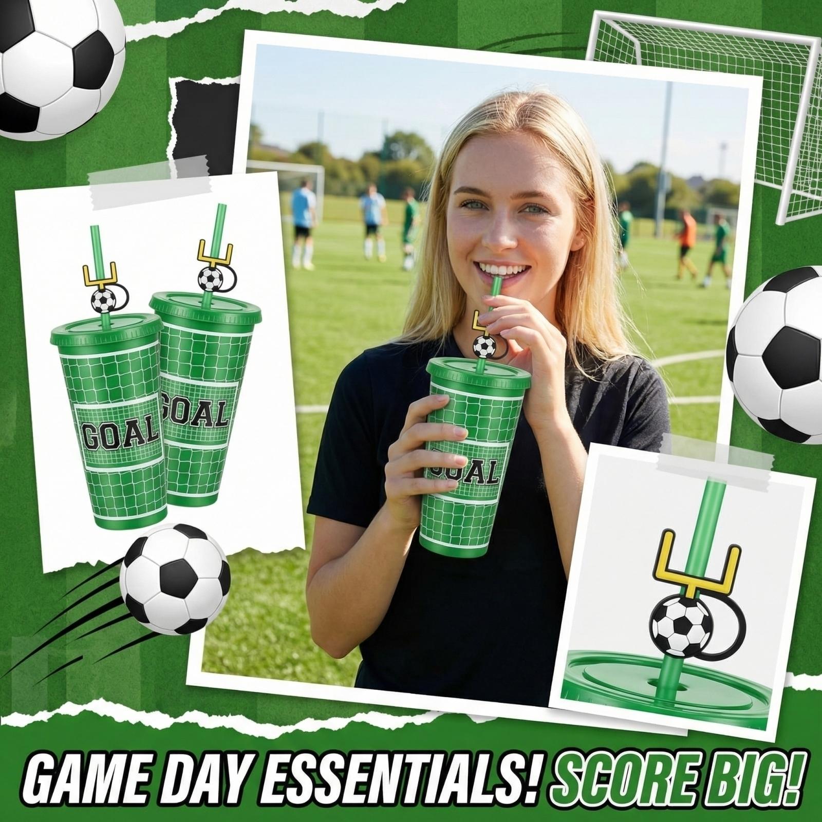 Soccer Sports Straw Tumbler One Size