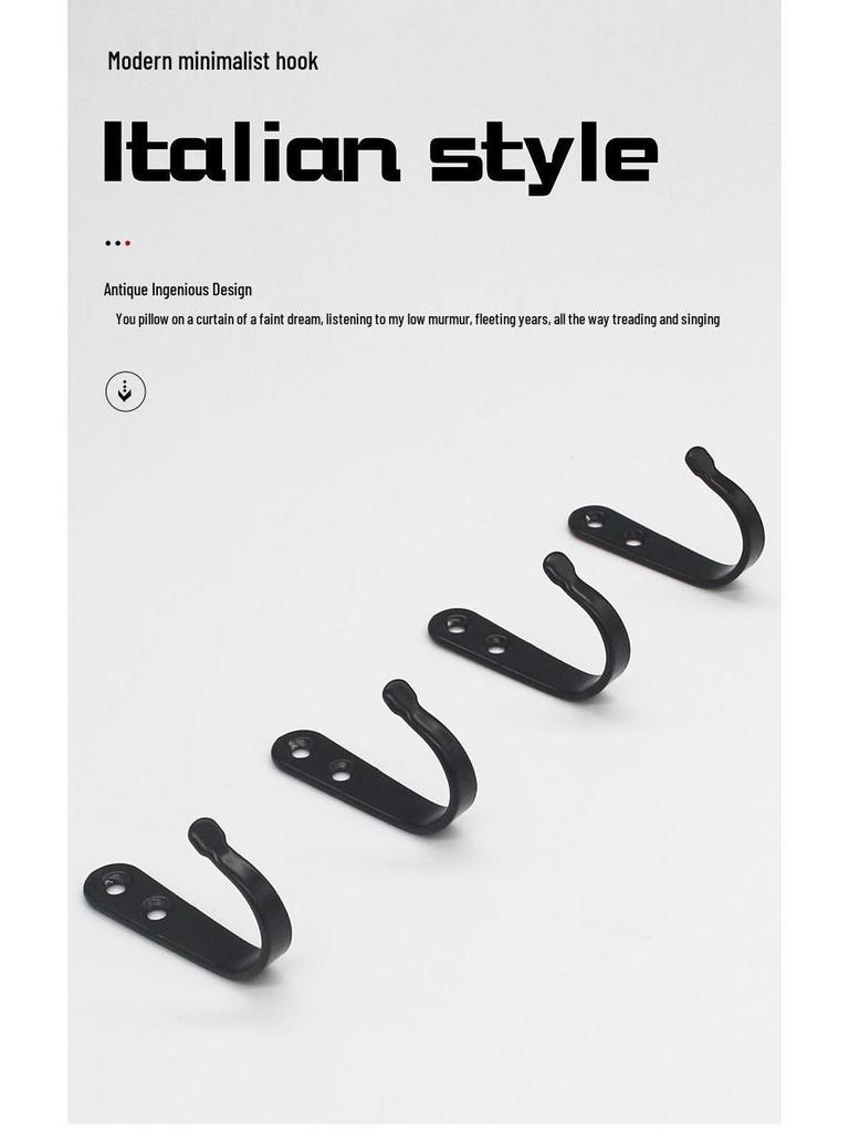 Shangli Modern Black Wrought Iron Wall Hook for Cabinets and Wardrobes
