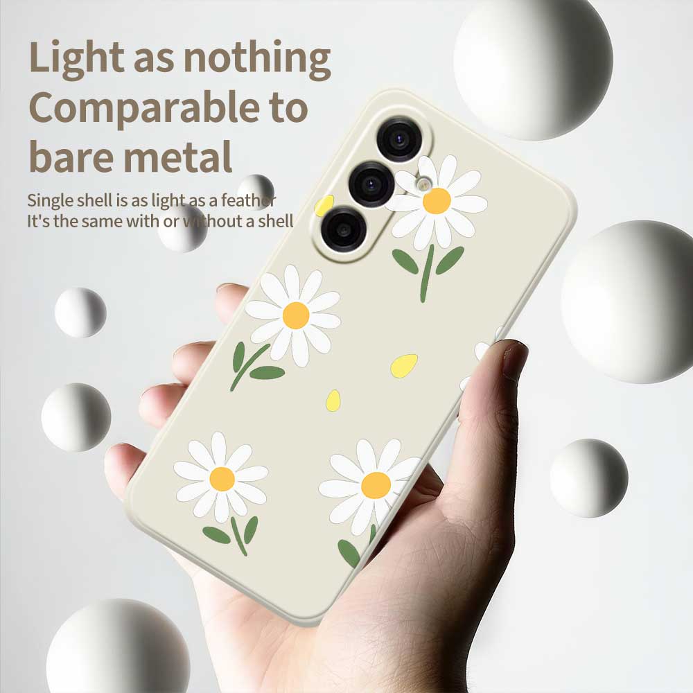 For Samsung Galaxy A17 5G Case Daisy Pattern Printing Straight Edge TPU Phone Back Cover