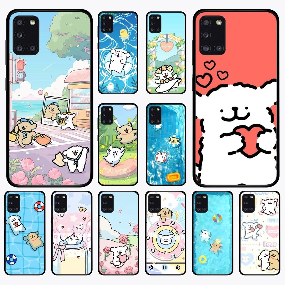 Cartoon Cute Hug Heart Dog Phone Case For Samsung A 10 11 12 13 20 21 22 30 31 32 40 51 52 53 70 71 72 73 91 13 Shell