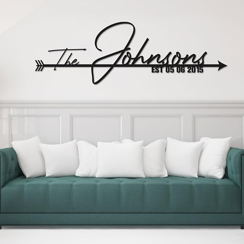 Custom Metal Sign Wall Art Decor Personalized Name Plate for Home Living Room Entrance